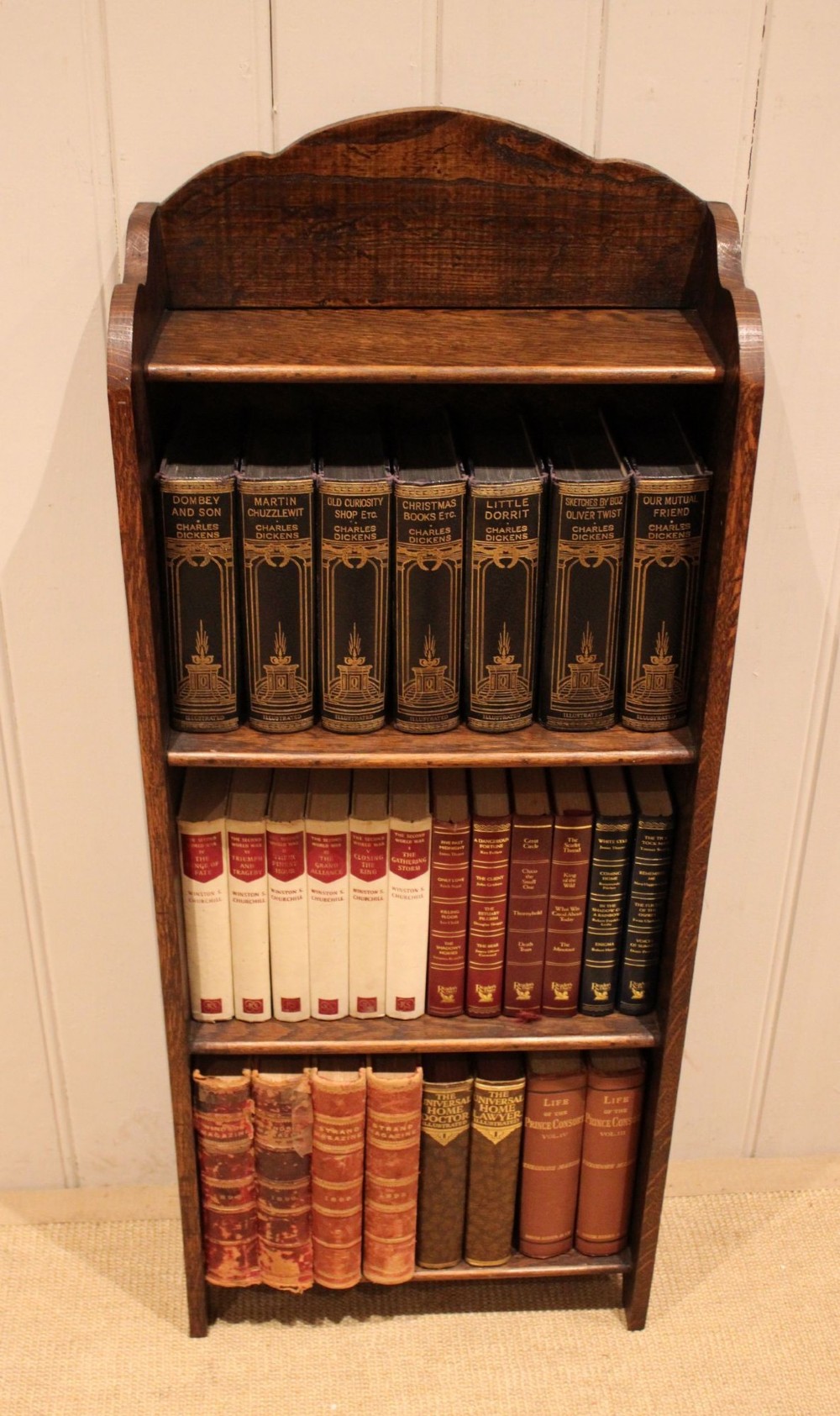 Small Proportioned Oak Open Bookcase View X