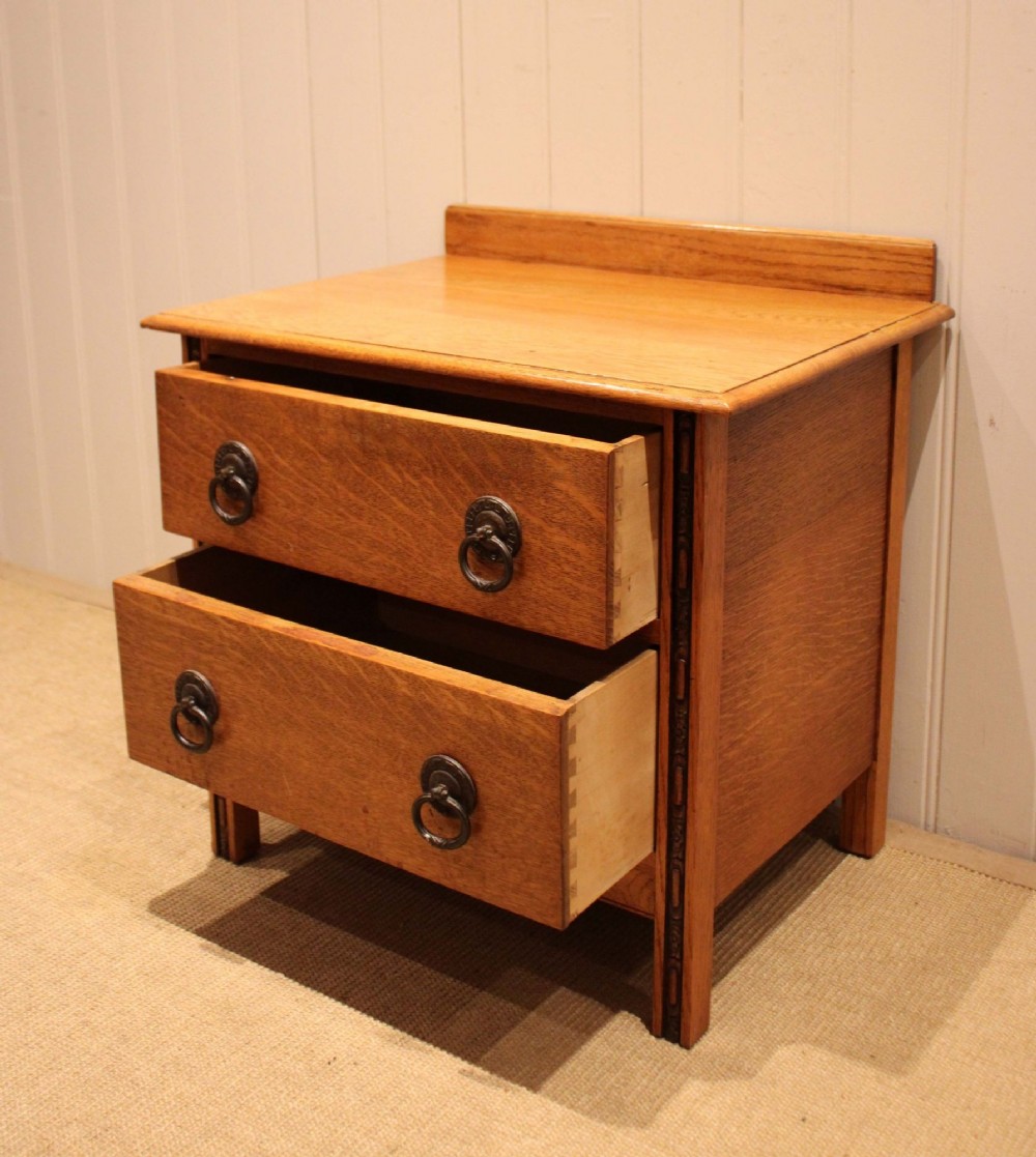 Small Golden Oak Chest Of Drawers View V