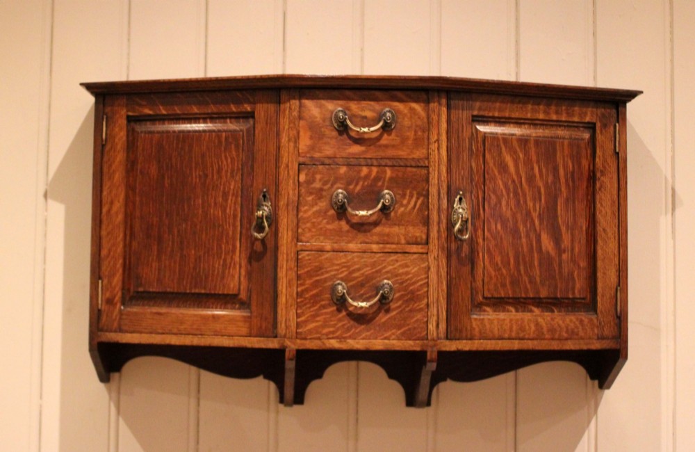Arts & Crafts Oak Wall Cabinet View II