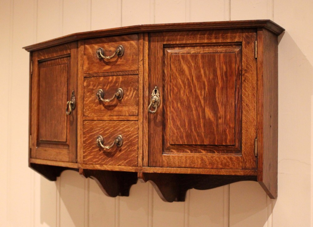 Arts & Crafts Oak Wall Cabinet View III