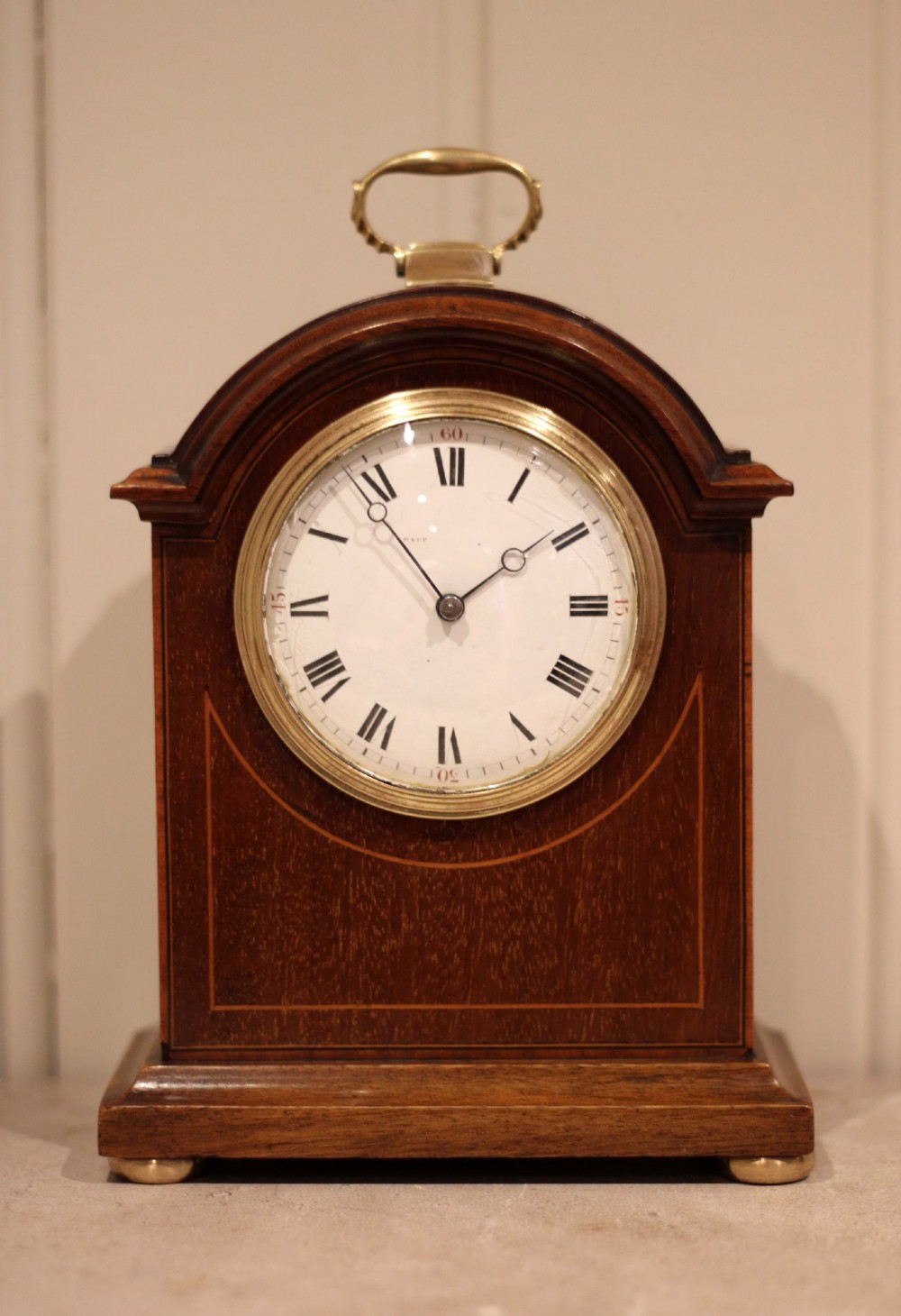 Mahogany Arch Top Timepiece Mantel Clock View II