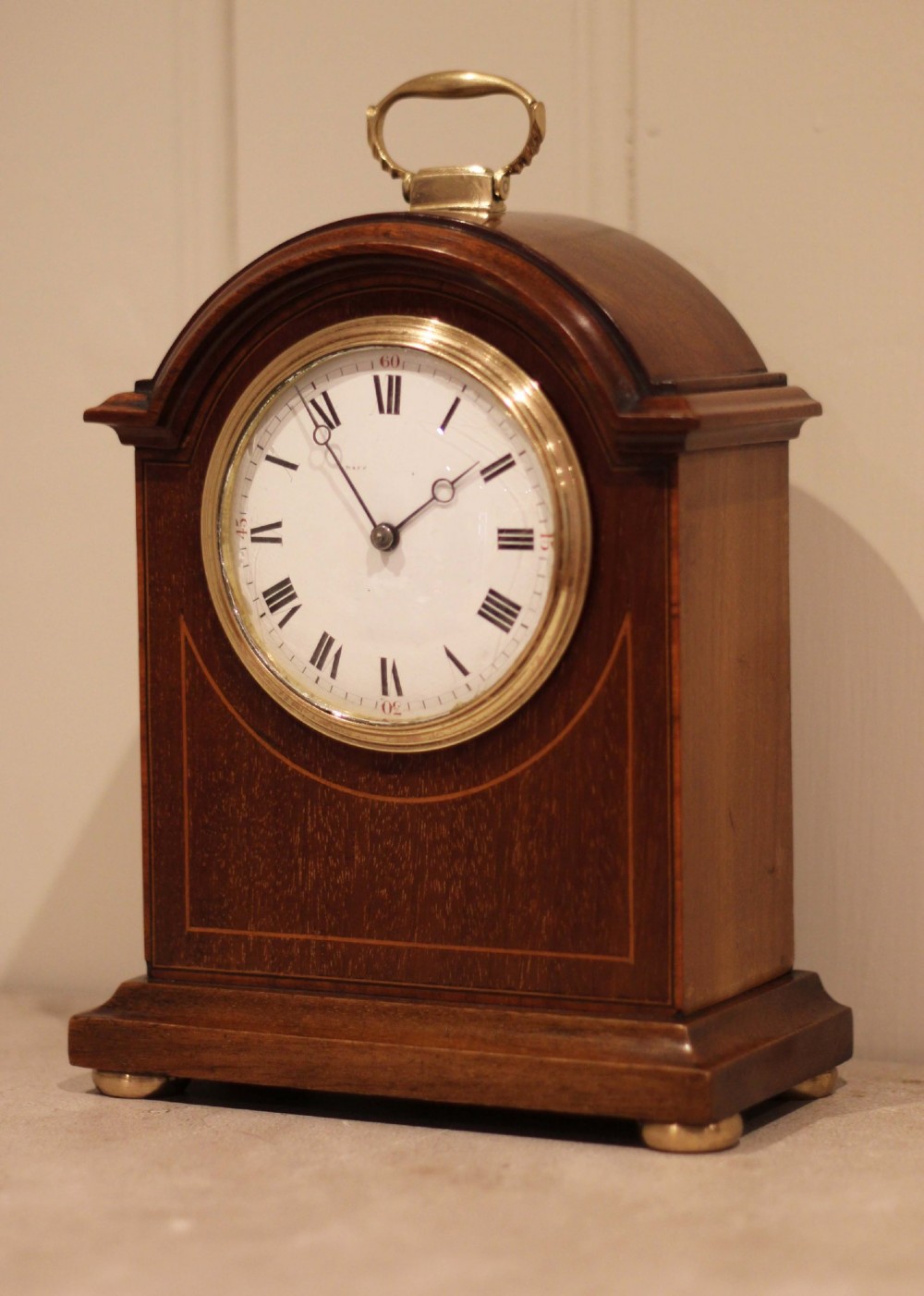 Mahogany Arch Top Timepiece Mantel Clock View III