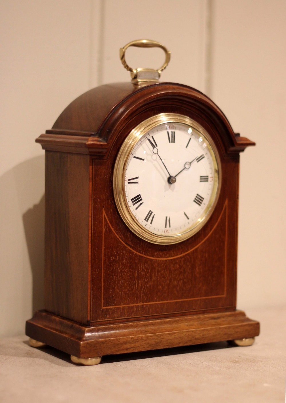 Mahogany Arch Top Timepiece Mantel Clock View IV