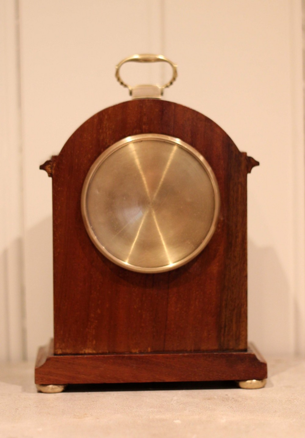 Mahogany Arch Top Timepiece Mantel Clock View VII