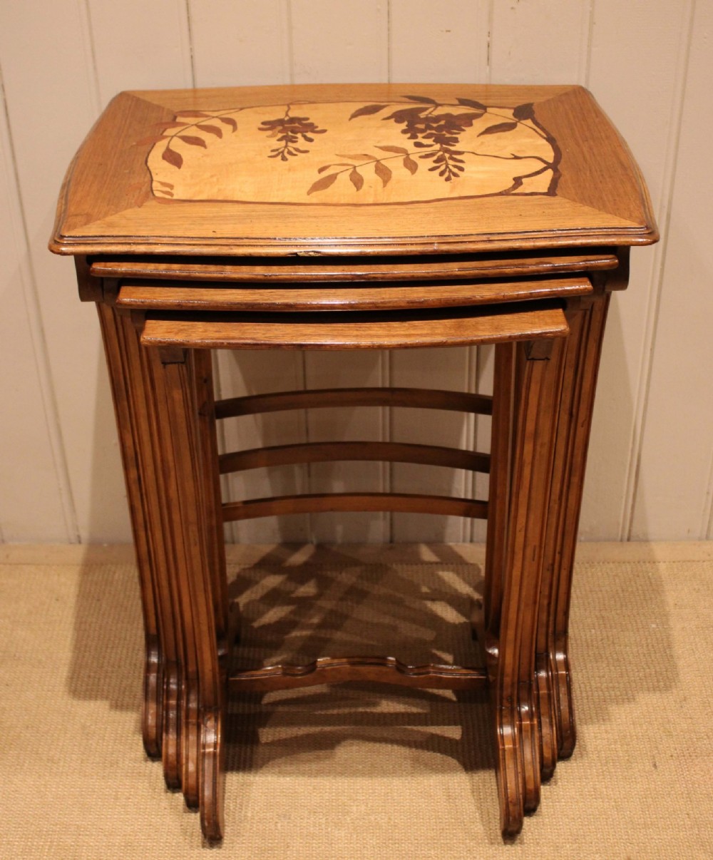 French Beech Galle Style Quartetto Of Tables