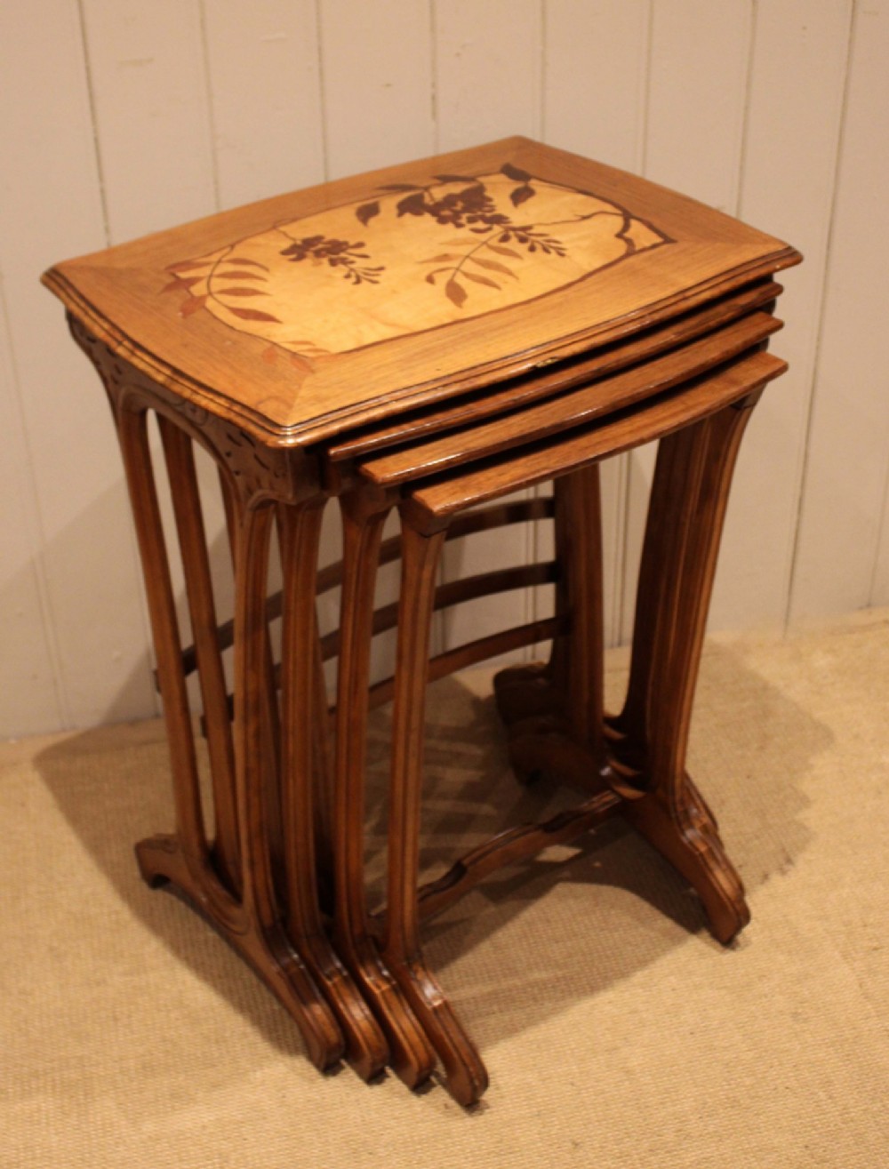 French Beech Galle Style Quartetto Of Tables View II