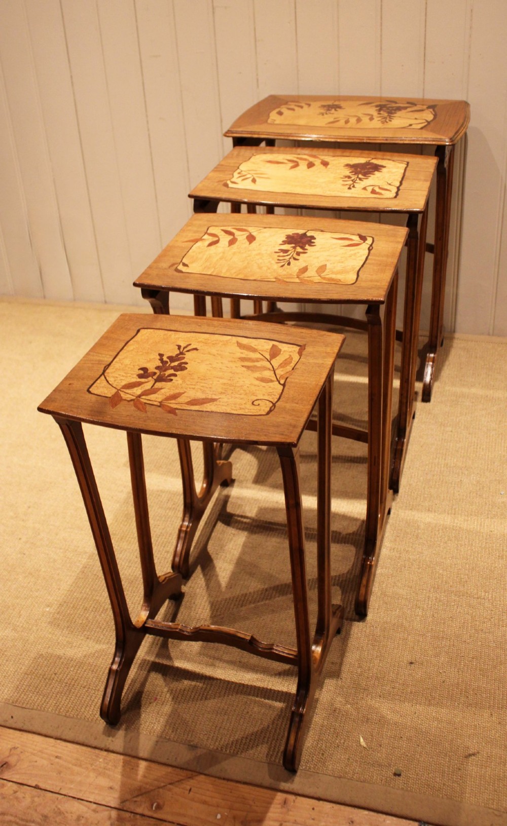 French Beech Galle Style Quartetto Of Tables View IX