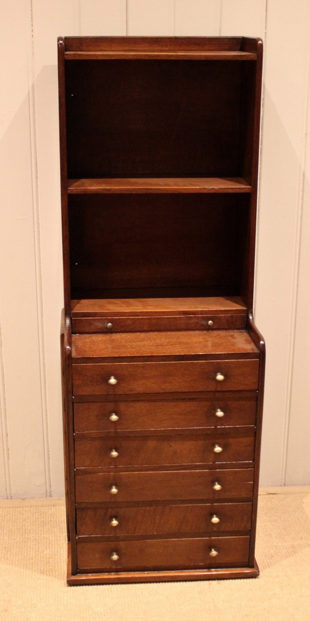 Unusual Oak Cabinet Bookcase View III