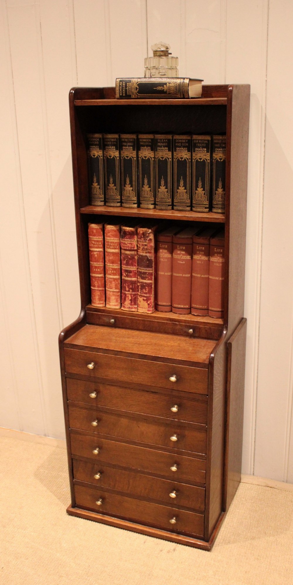 Unusual Oak Cabinet Bookcase View IV