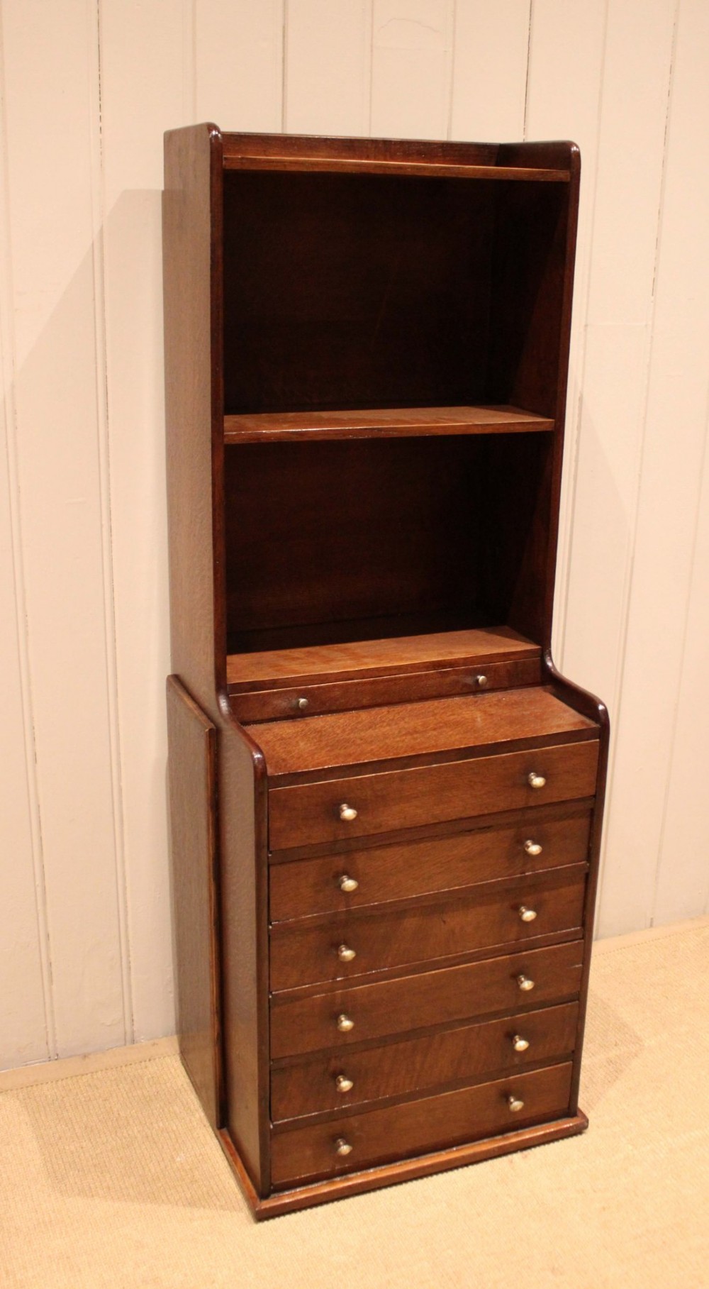 Unusual Oak Cabinet Bookcase