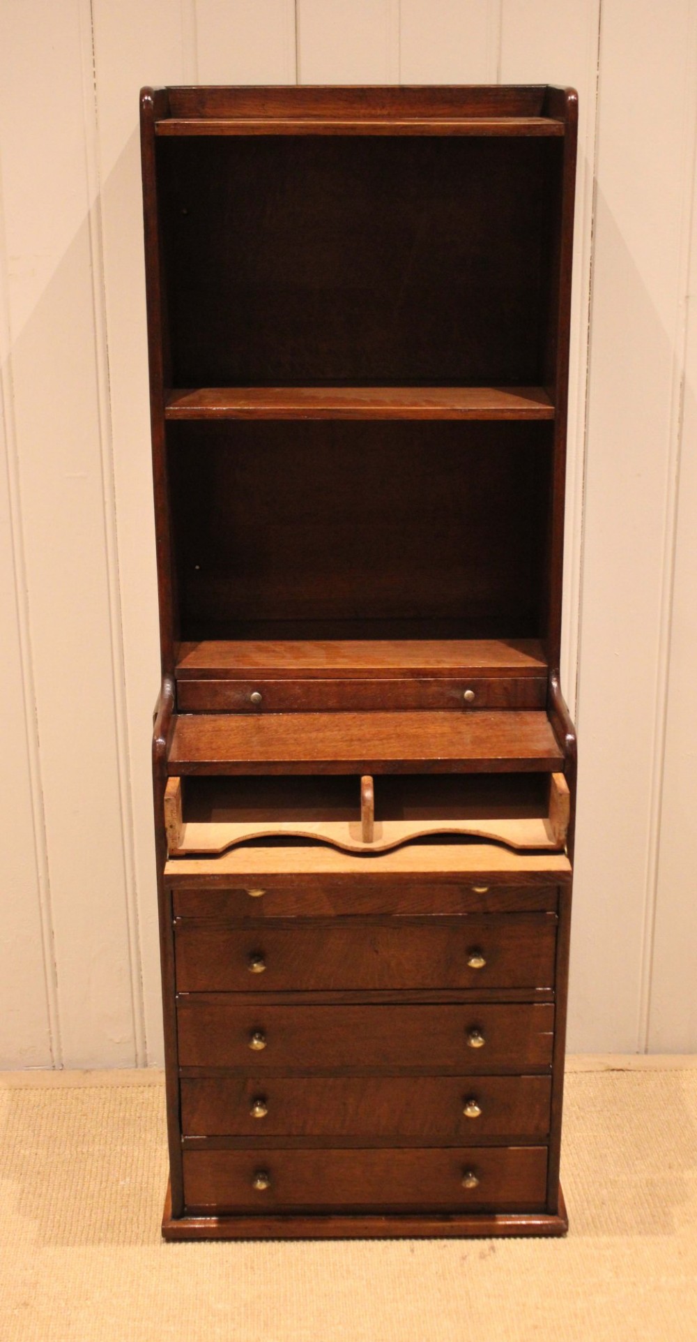 Unusual Oak Cabinet Bookcase View VIII