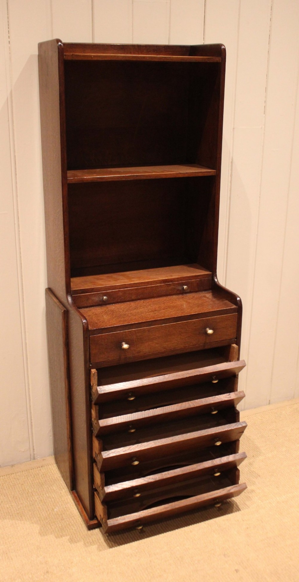 Unusual Oak Cabinet Bookcase View IX