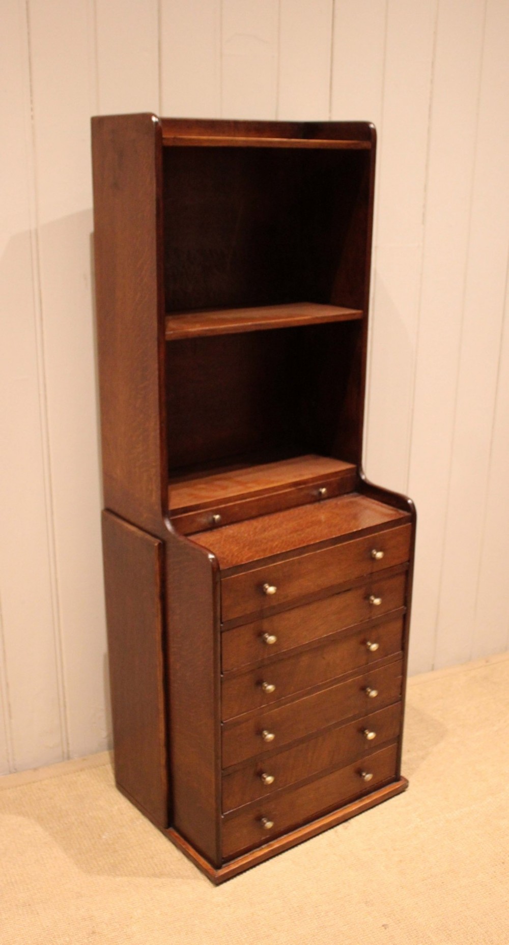 Unusual Oak Cabinet Bookcase View XI
