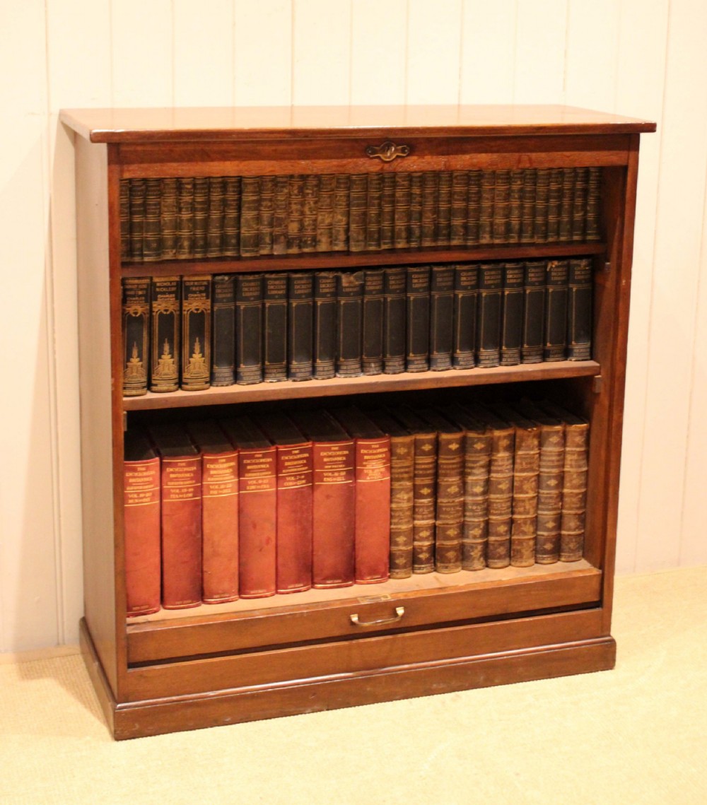 French Oak & Walnut Tambour Front Cabinet View III