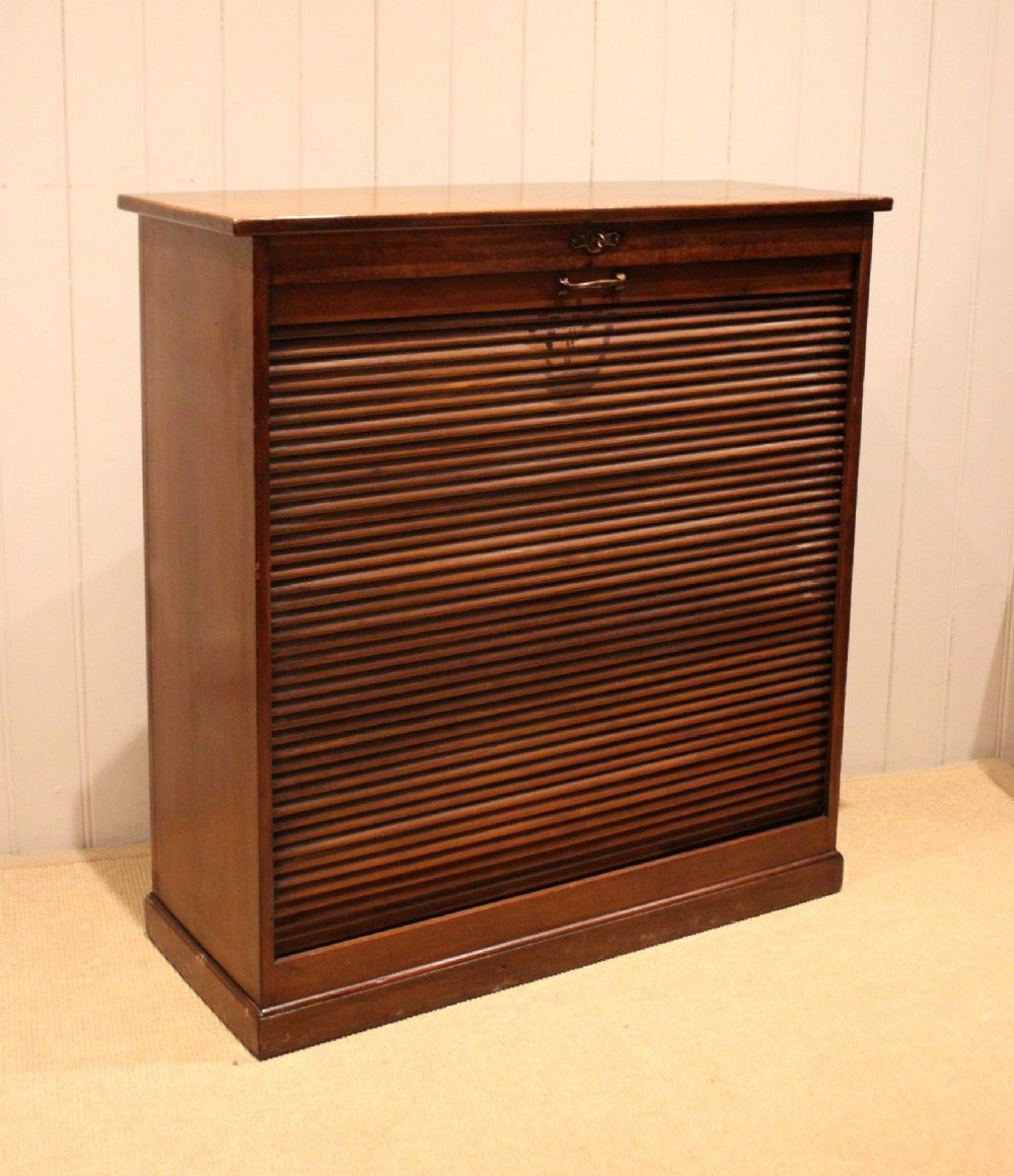 French Oak & Walnut Tambour Front Cabinet View IV