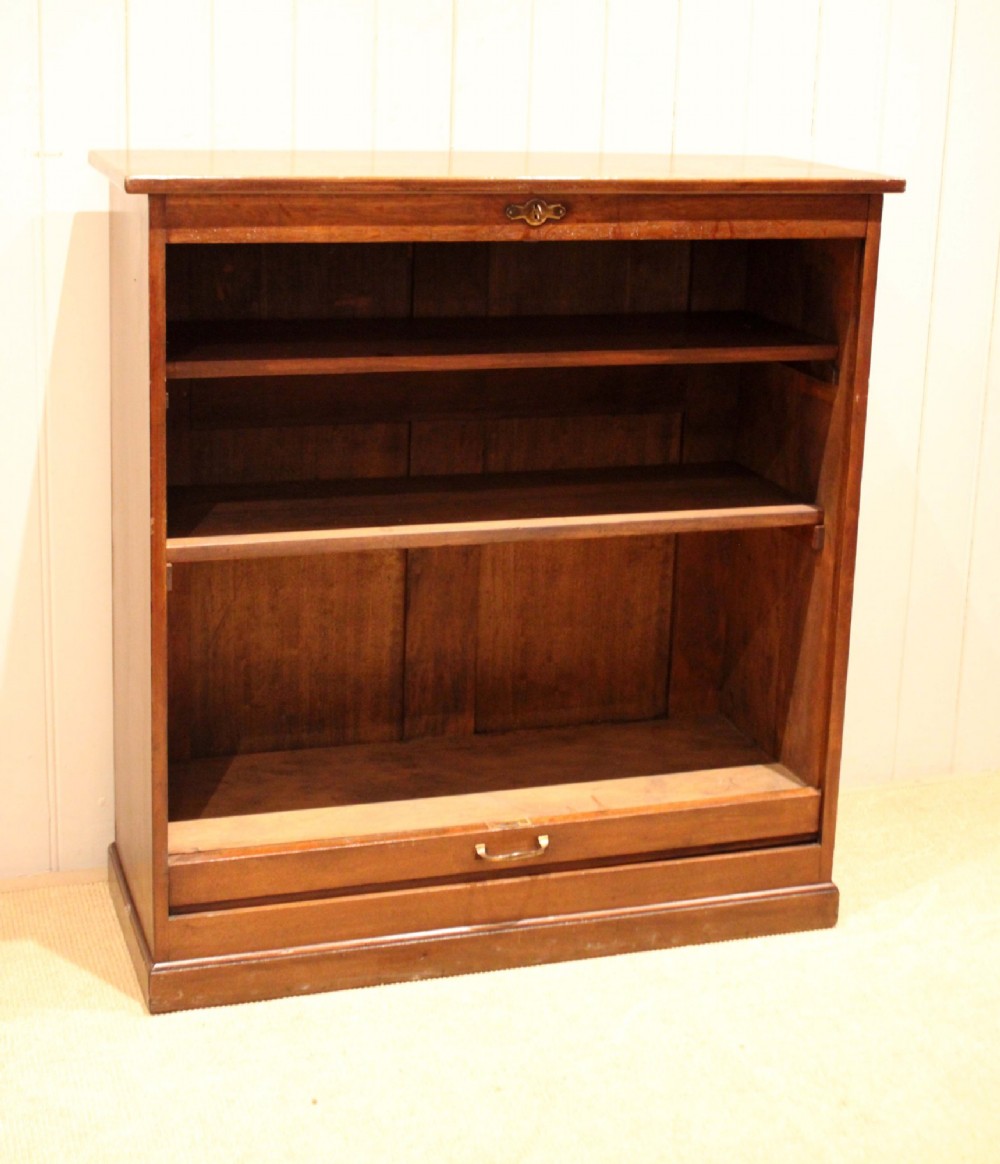 French Oak & Walnut Tambour Front Cabinet View V