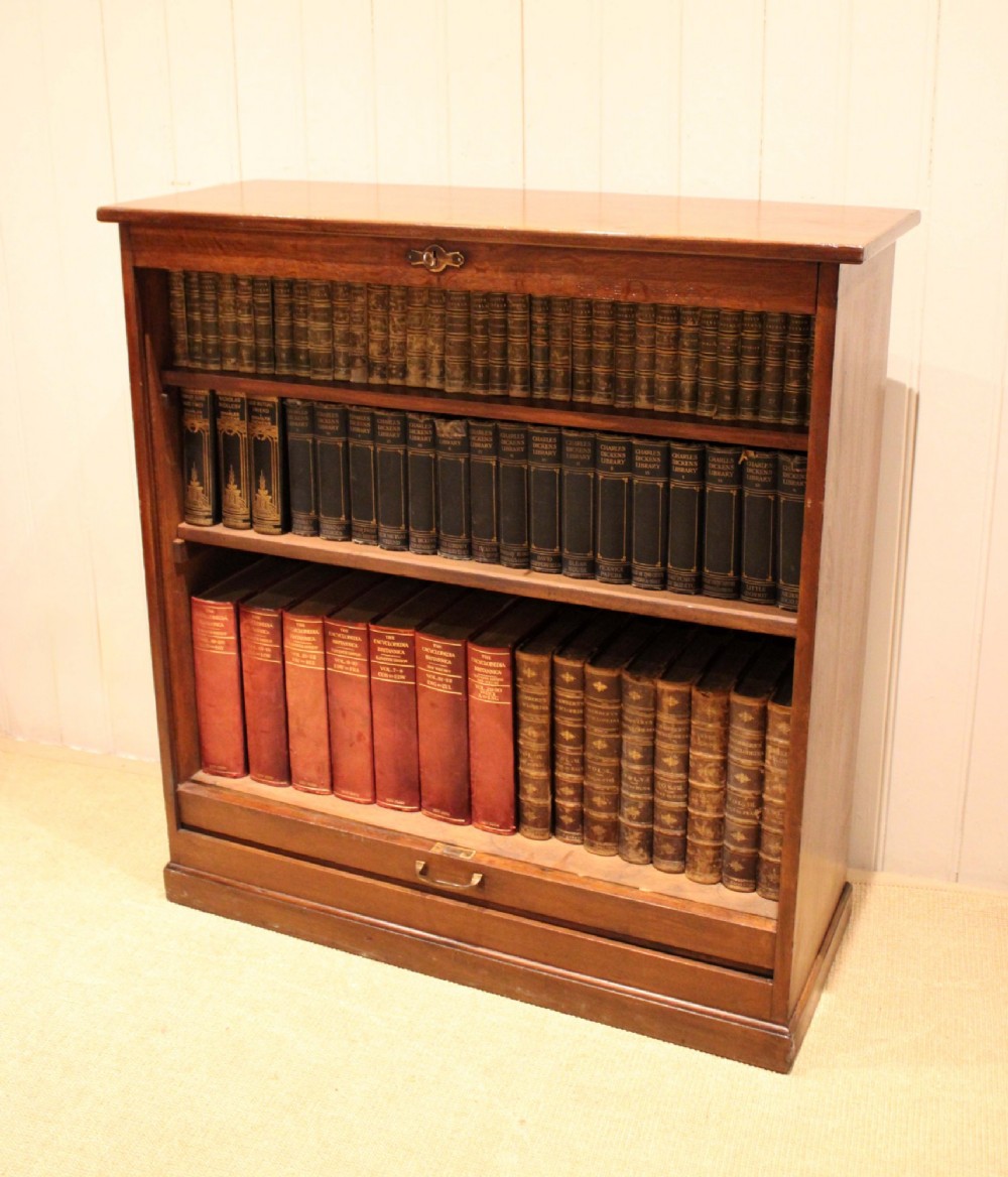 French Oak & Walnut Tambour Front Cabinet View VI