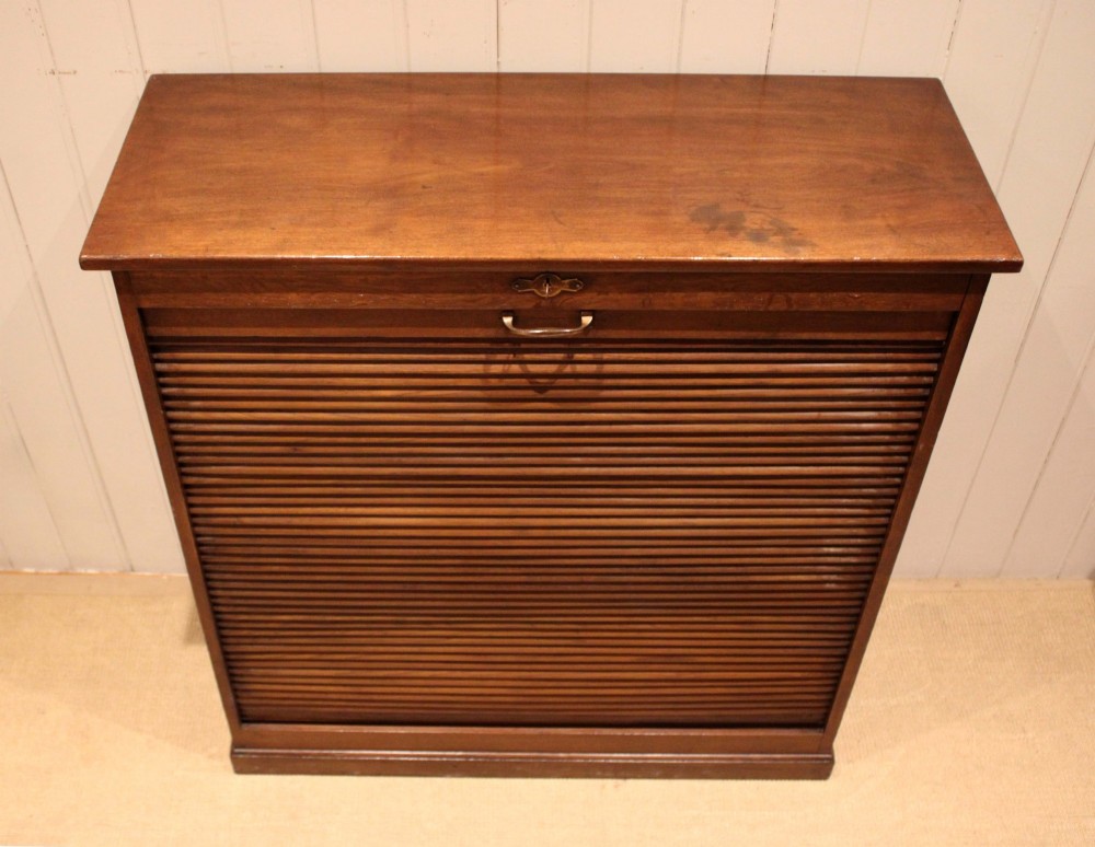 French Oak & Walnut Tambour Front Cabinet View IX