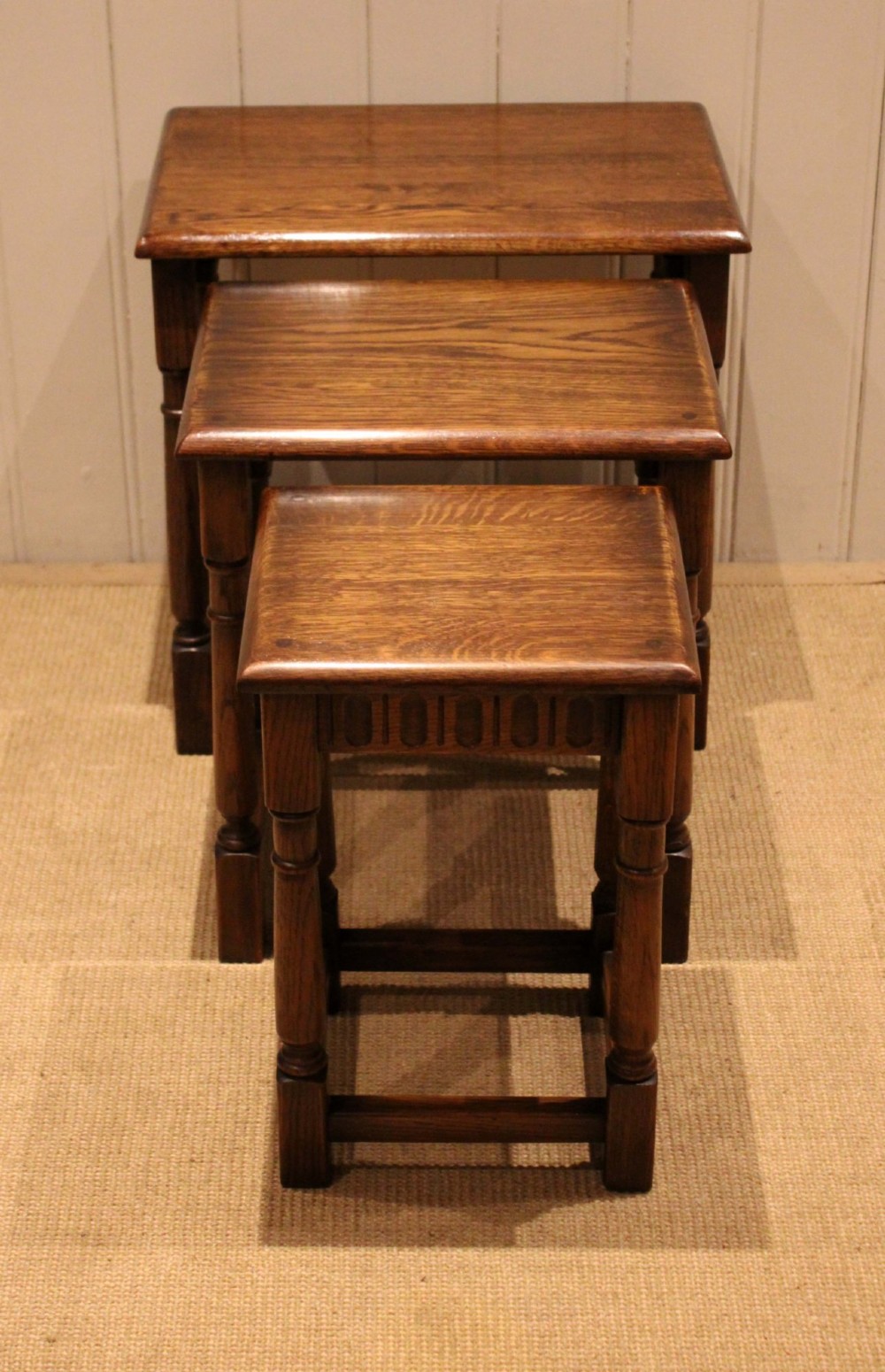 Oak Nest Of Three Tables View VI