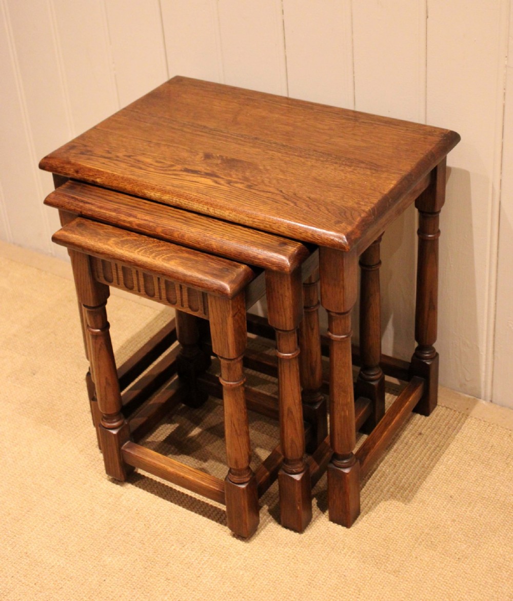 Oak Nest Of Three Tables View VII