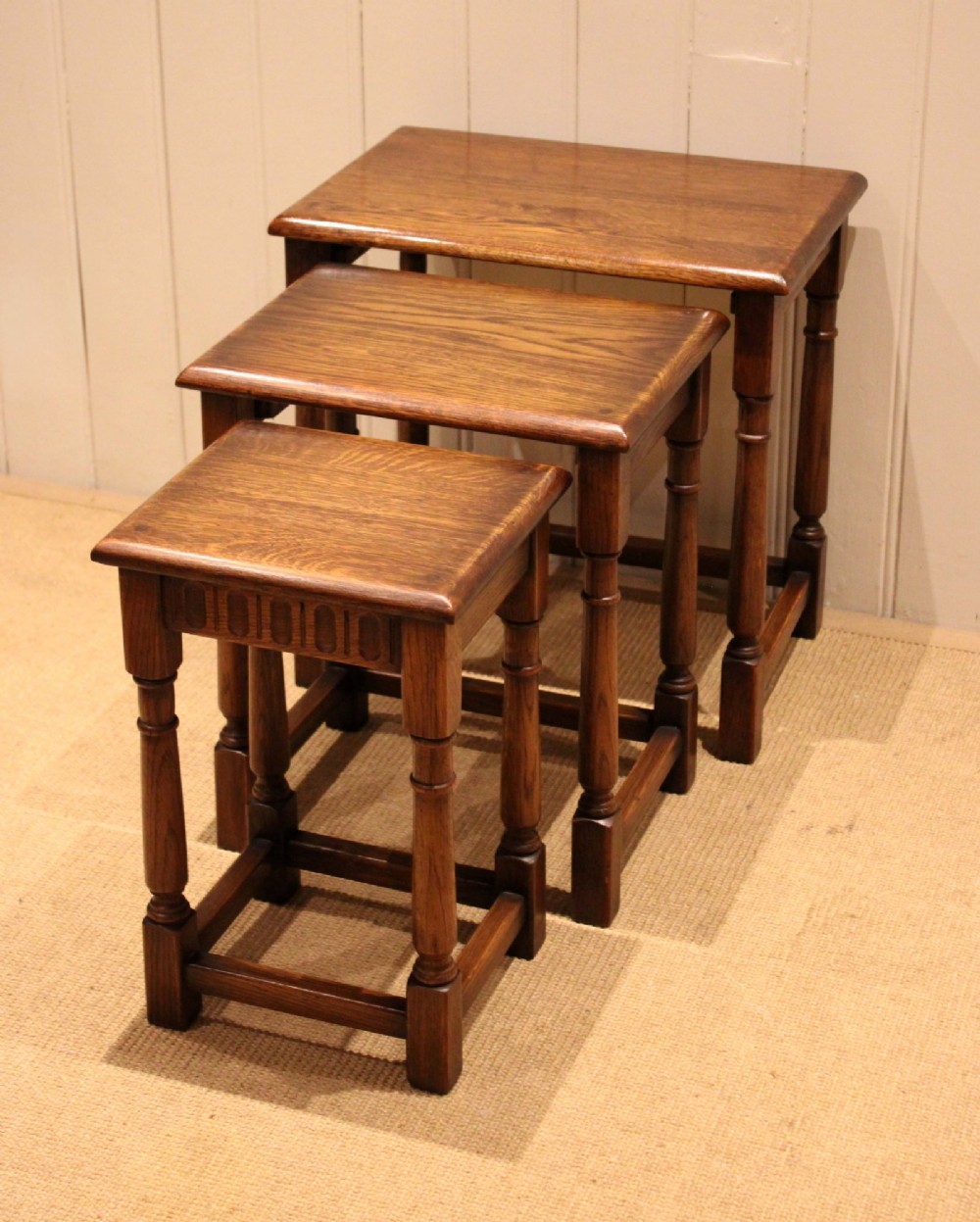 Oak Nest Of Three Tables View X