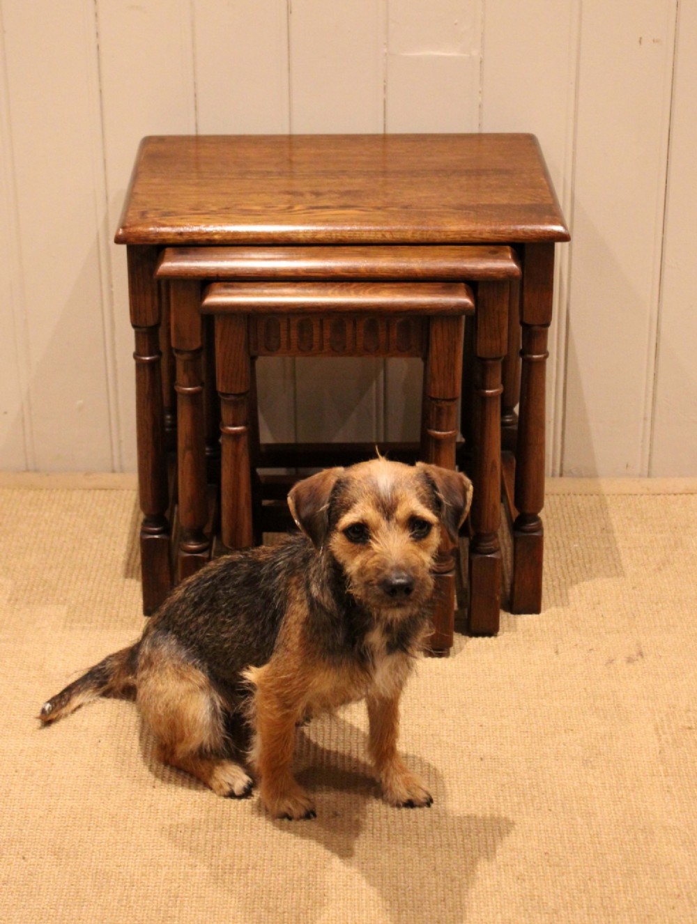 Oak Nest Of Three Tables View XI