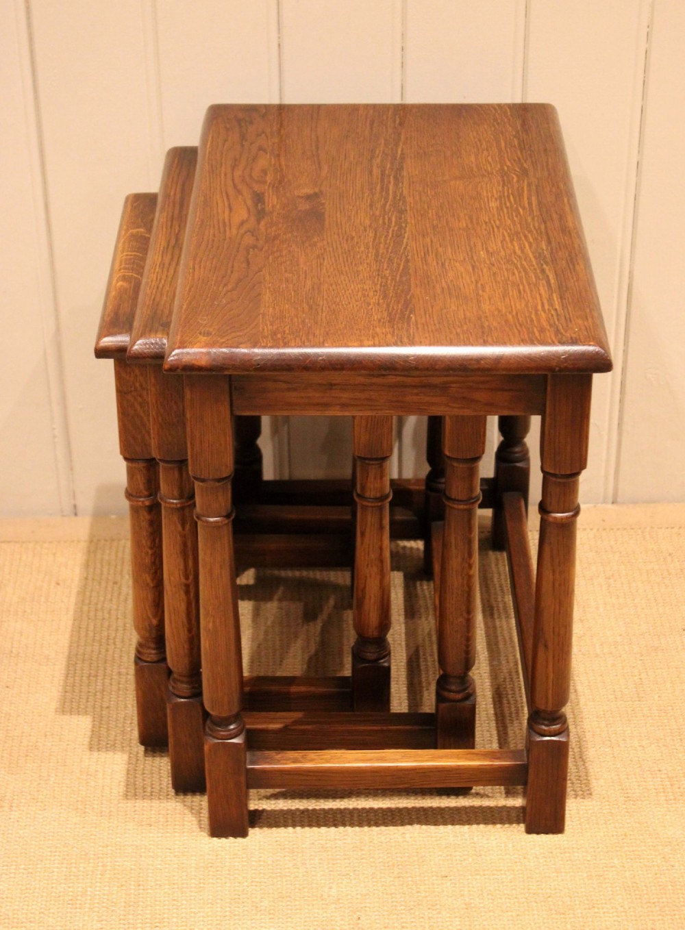 Oak Nest Of Three Tables View XII