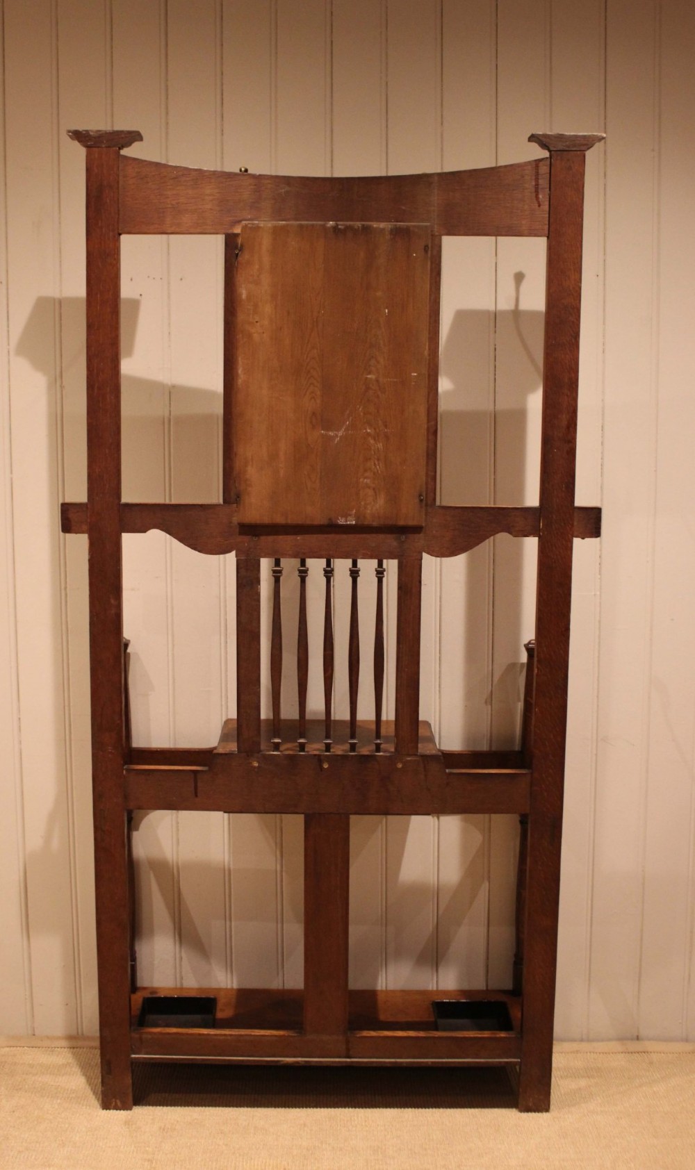 Substantial Arts & Crafts Oak Hall Stand View XII