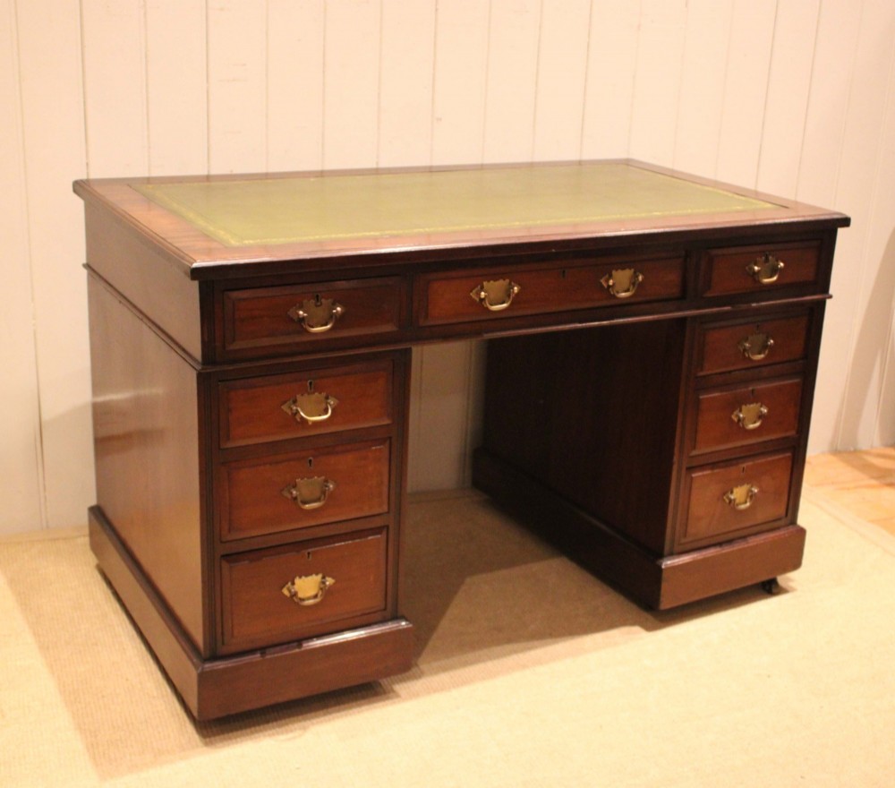 Edwardian Walnut Pedestal Desk View III