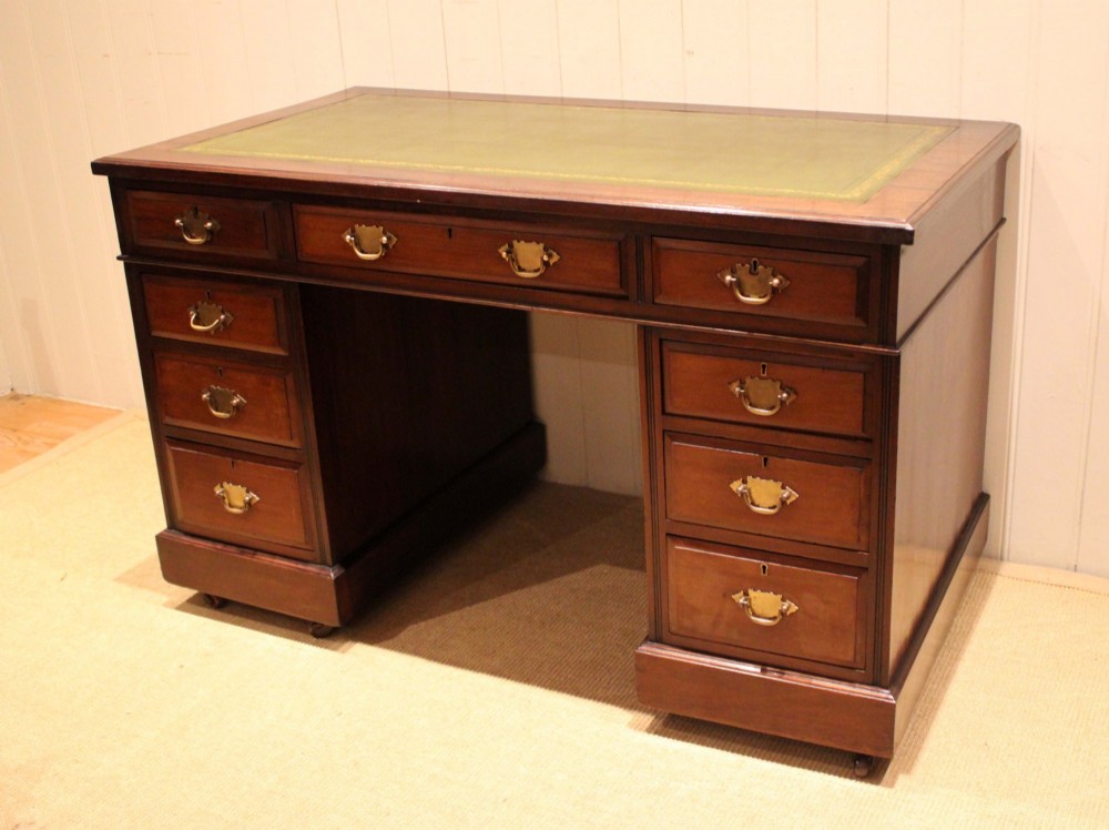 Edwardian Walnut Pedestal Desk View V