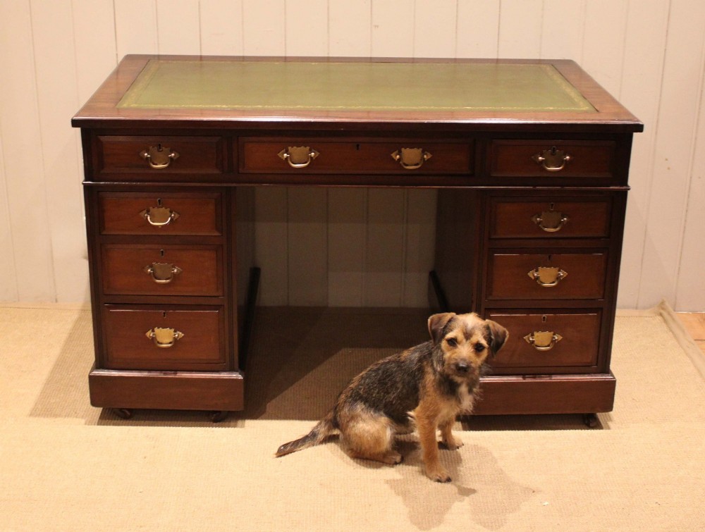 Edwardian Walnut Pedestal Desk View VIII