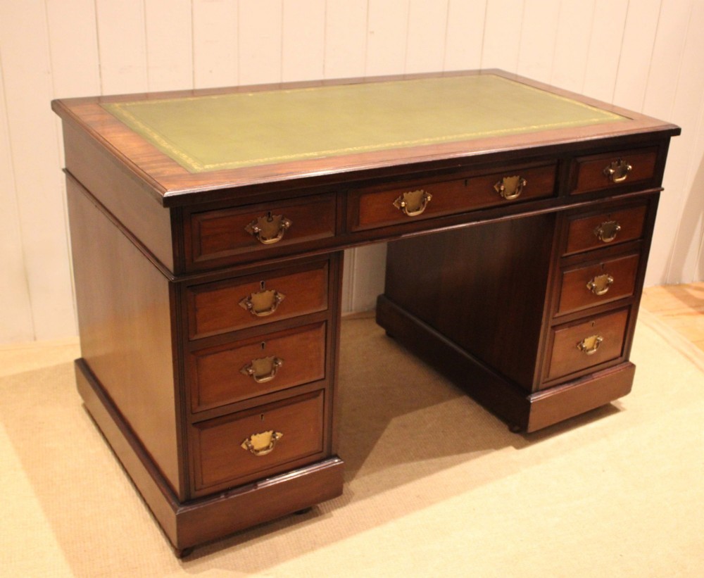 Edwardian Walnut Pedestal Desk View XII