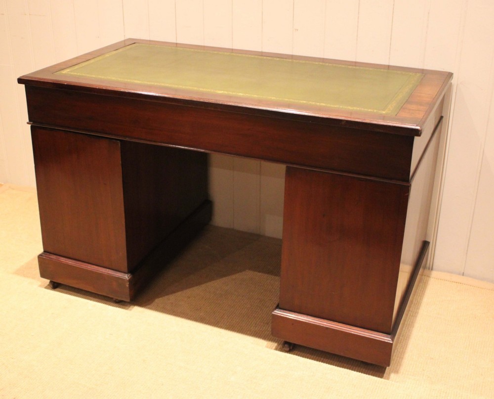 Edwardian Walnut Pedestal Desk View XIV