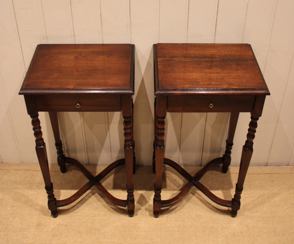 Pair Of French Dark Cherry Wood Tables View V