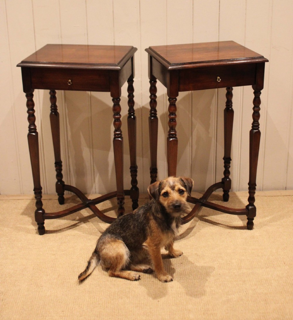 Pair Of French Dark Cherry Wood Tables View VI
