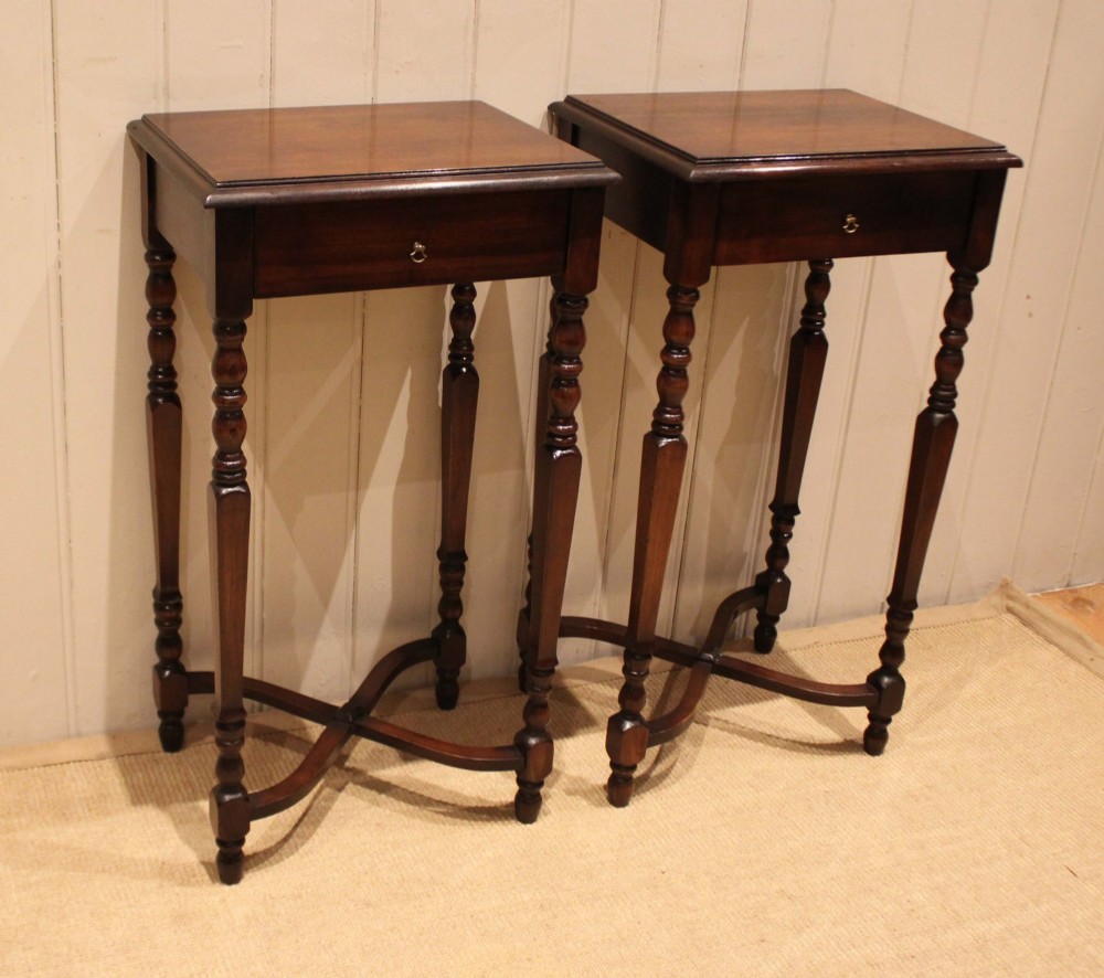 Pair Of French Dark Cherry Wood Tables View VII