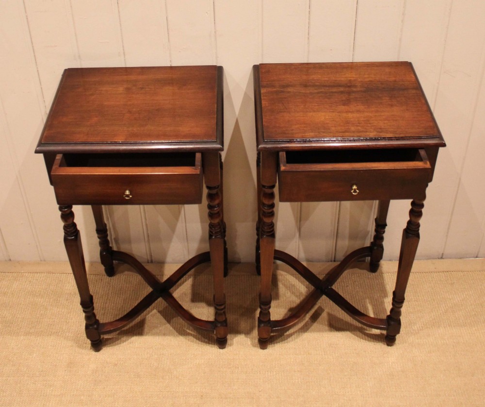 Pair Of French Dark Cherry Wood Tables View VIII