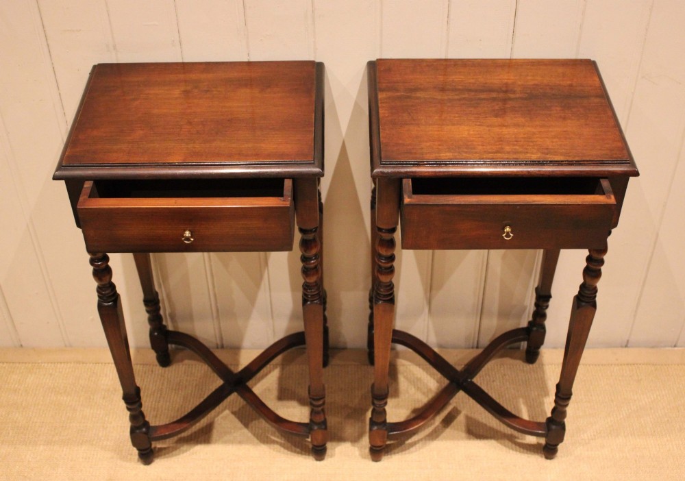 Pair Of French Dark Cherry Wood Tables View XI