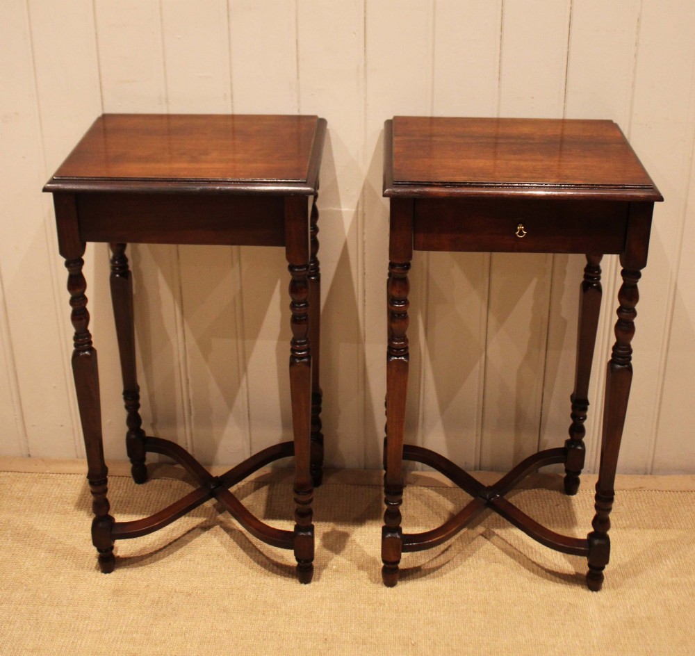 Pair Of French Dark Cherry Wood Tables View XII