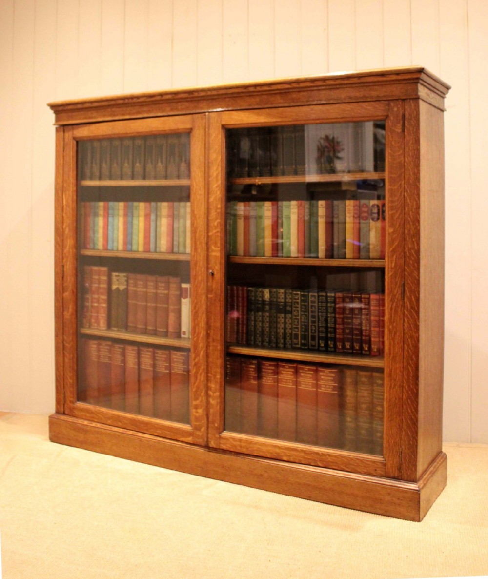 Large Oak Glazed Library Bookcase View VII
