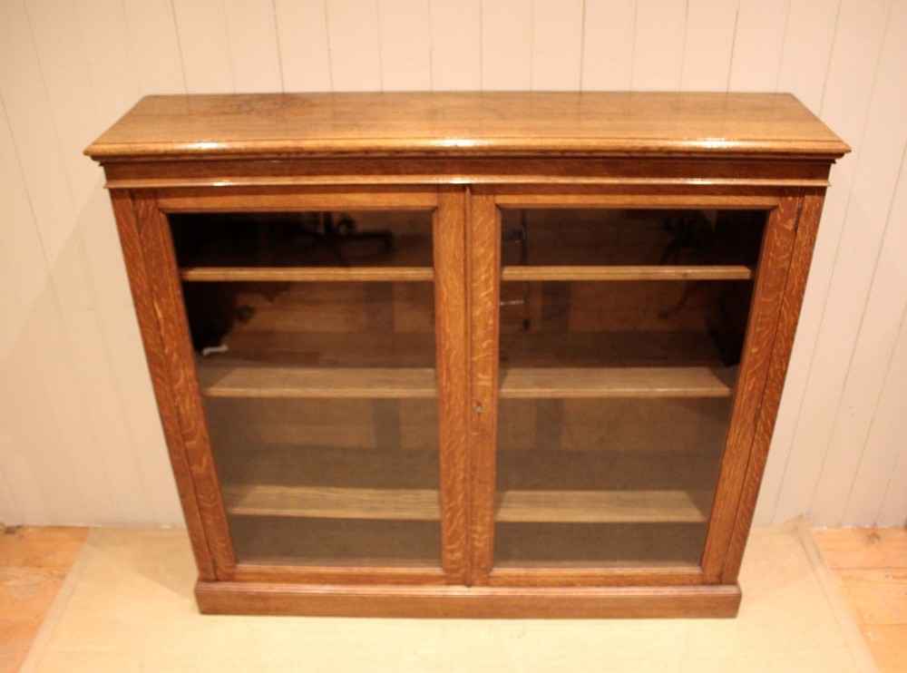 Large Oak Glazed Library Bookcase View IX