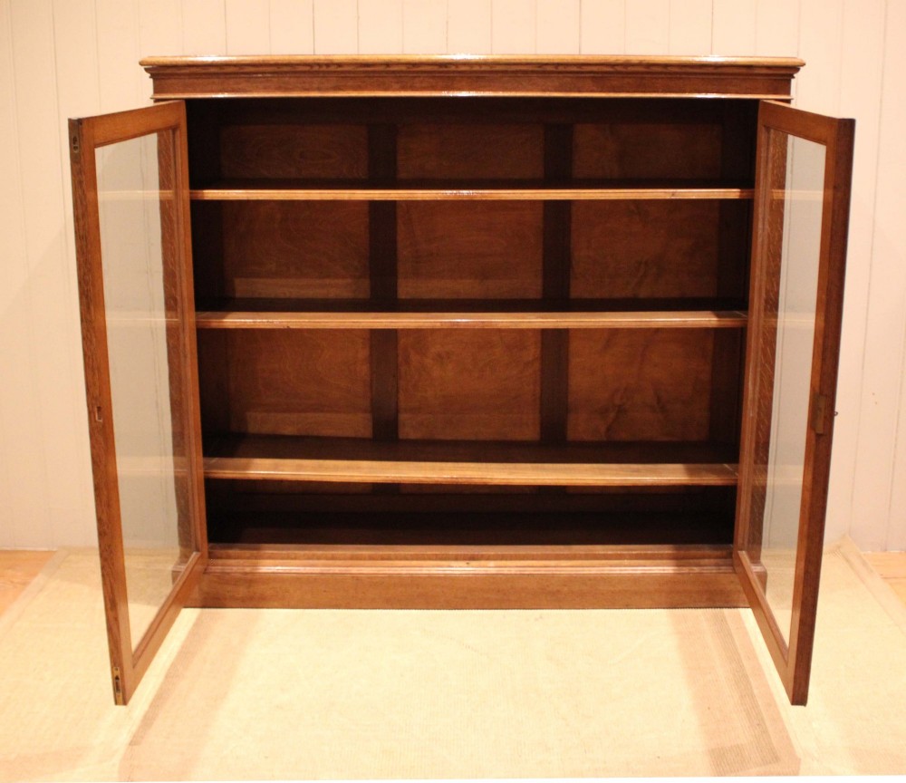 Large Oak Glazed Library Bookcase View XI