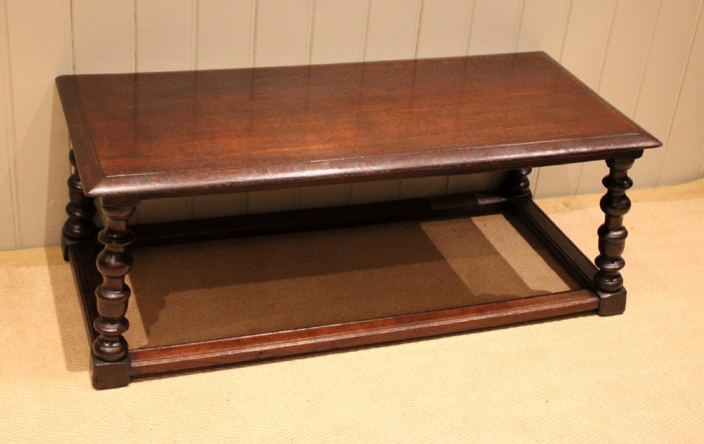 Solid Dark Oak Coffee Table View II