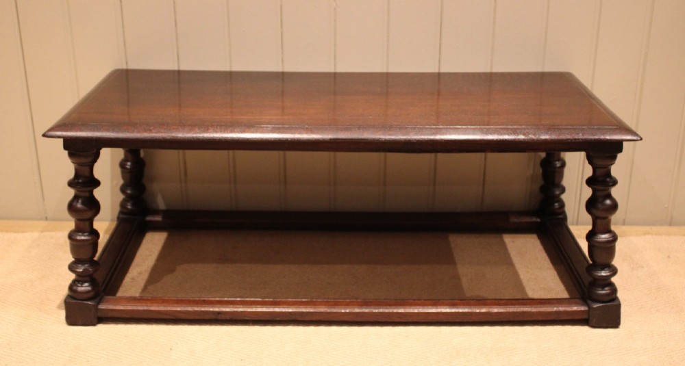 Solid Dark Oak Coffee Table View XII