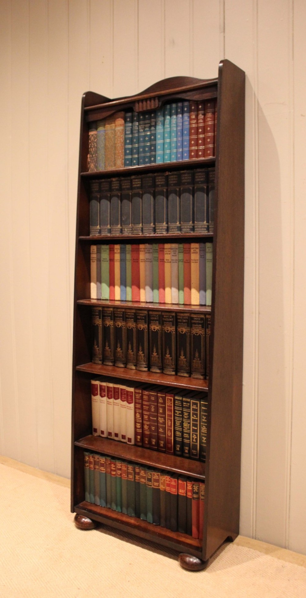 Tall Oak Arch Top Open Bookcase