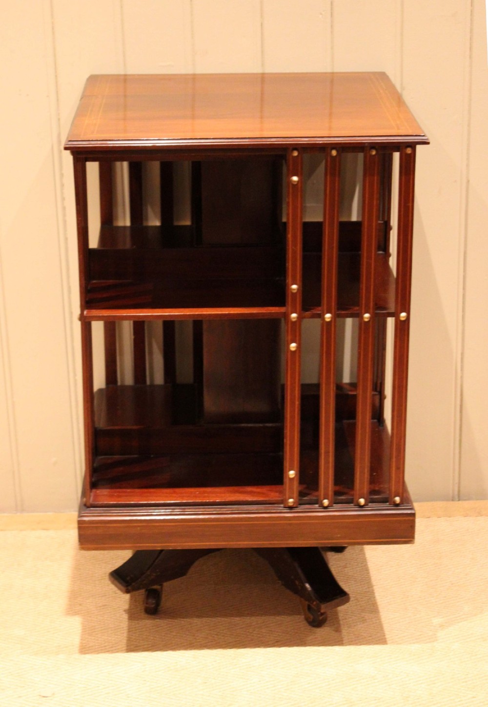 Edwardian Mahogany Revolving Bookcase View II