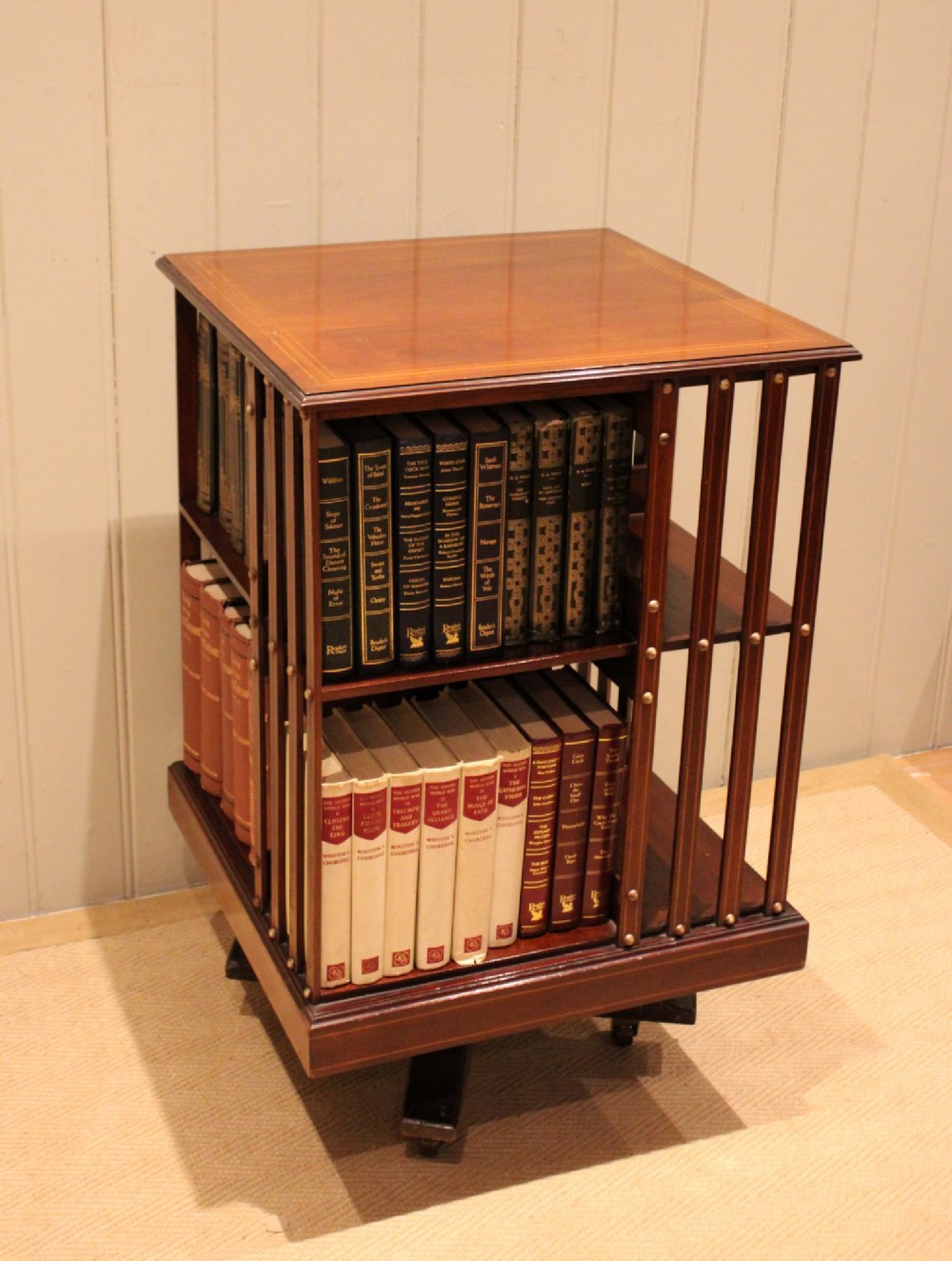 Edwardian Mahogany Revolving Bookcase View III