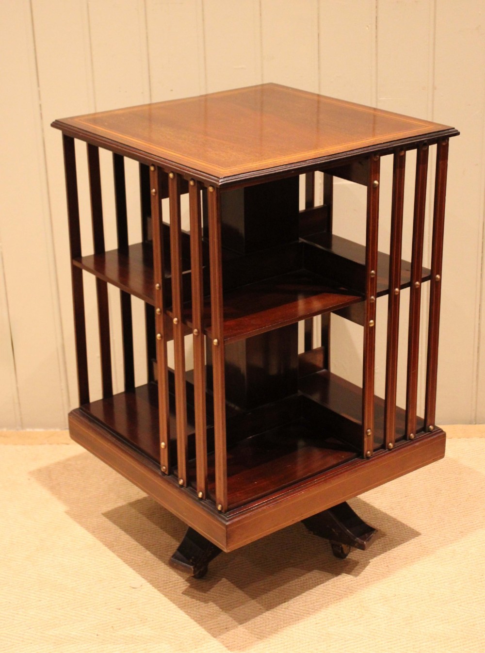 Edwardian Mahogany Revolving Bookcase View IV