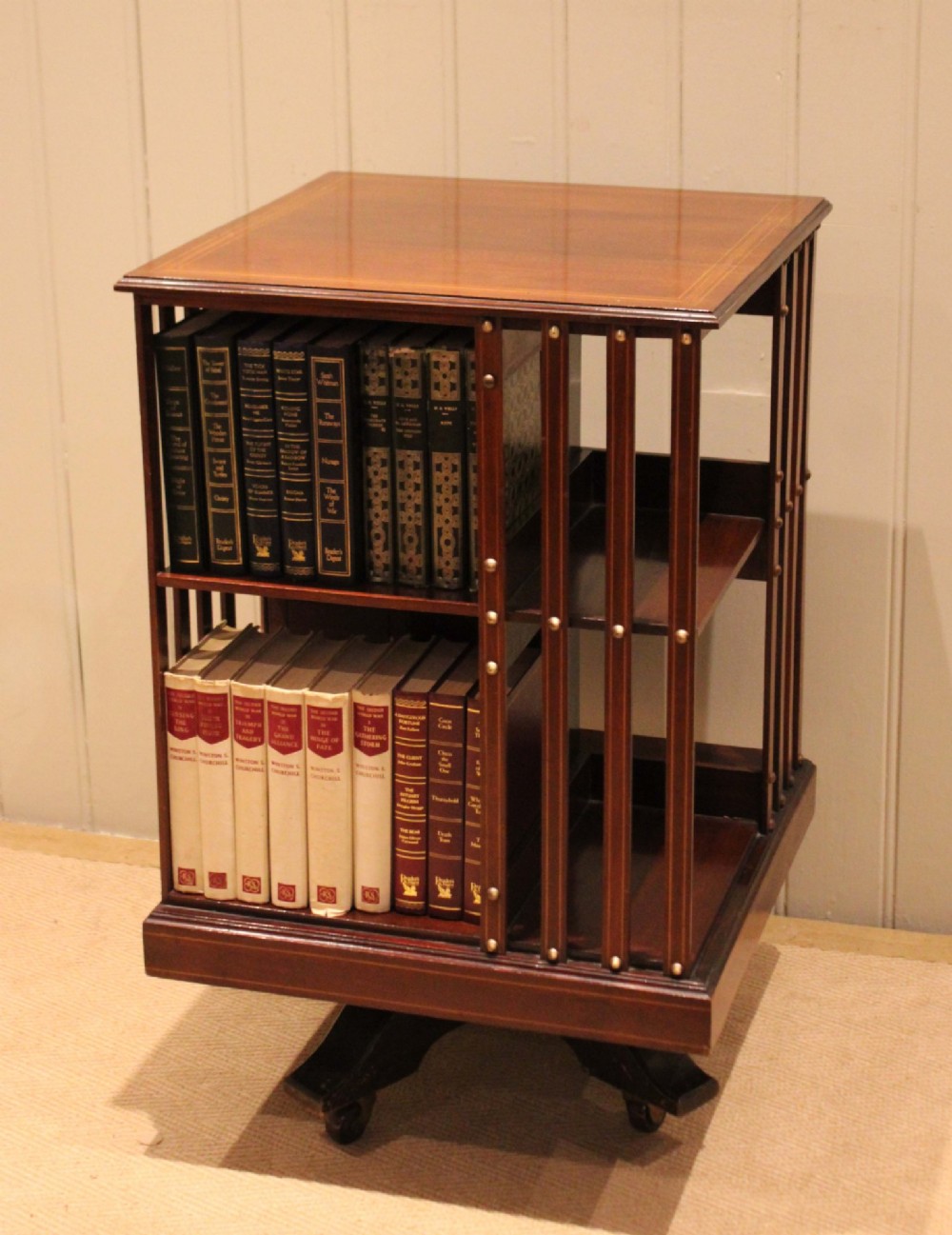 Edwardian Mahogany Revolving Bookcase View V