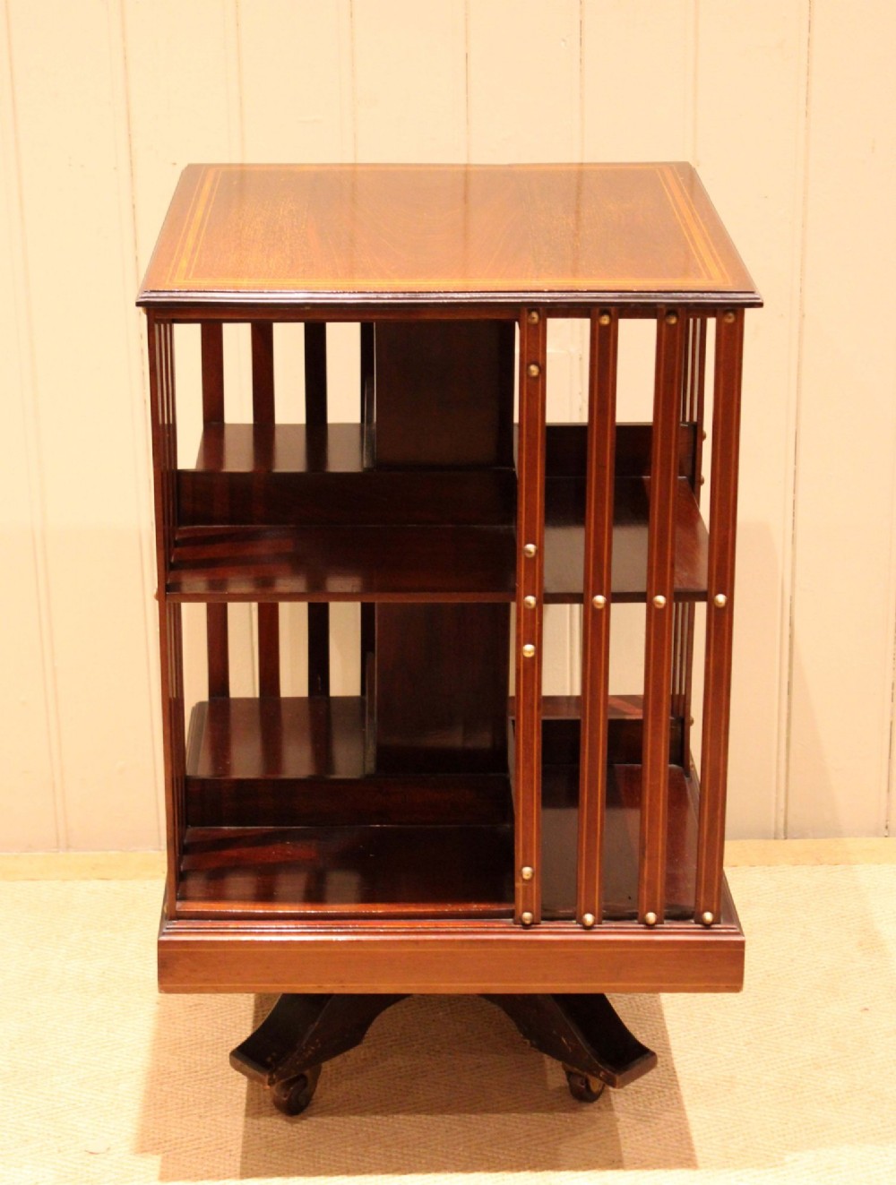 Edwardian Mahogany Revolving Bookcase View VI